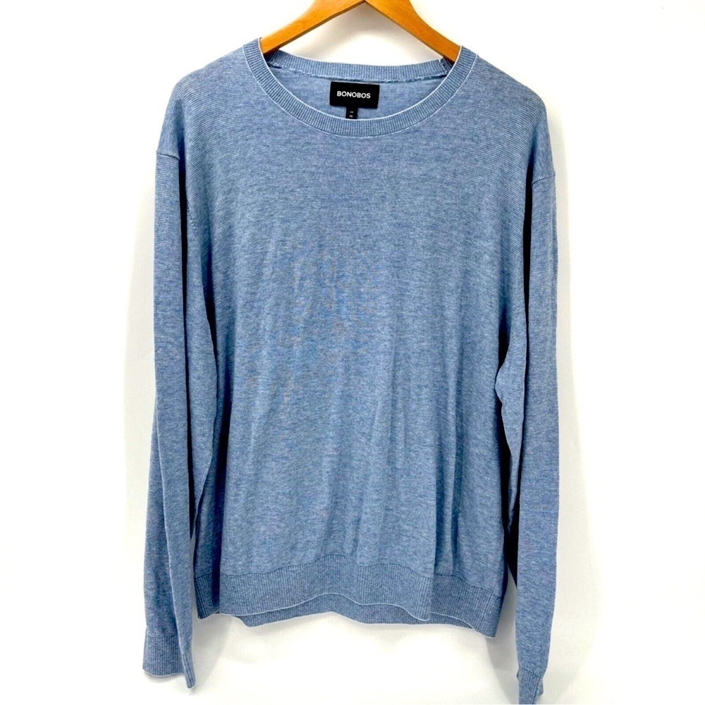Bonobos Sweater Mens XXL Slim Light Blue Knit Pullover Long Sleeves‎